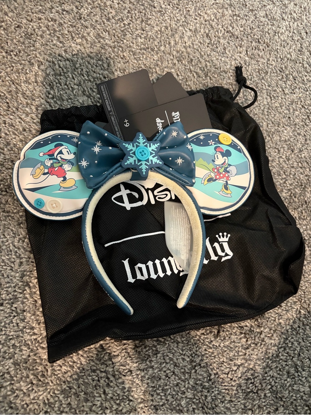 Disney Mickey & Minnie Christmas Ice Skating  Loungefly Ears